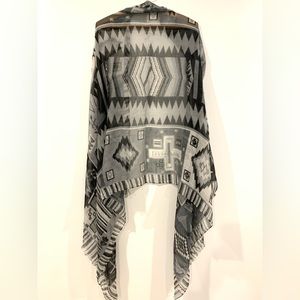 Oversized Gauzy Geometric Scarf